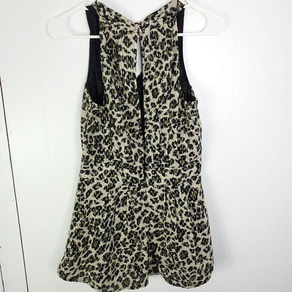 Walter Baker Top Womens M Peplum Asymmetrical Hem Leopard Exotic Animal - Picture 10 of 10